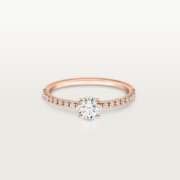 Etincelle de Cartier solitaire, brilliant-cut diamond, paved  Rose gold, diamonds
