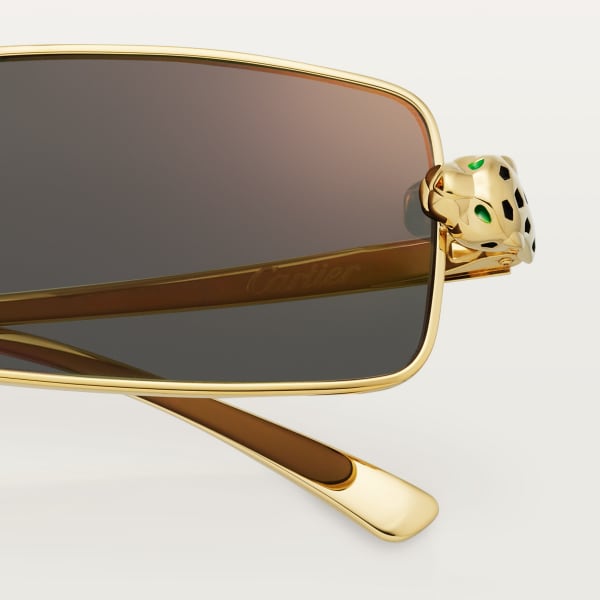 Panthère de Cartier Sunglasses Smooth golden-finish metal, grey lenses