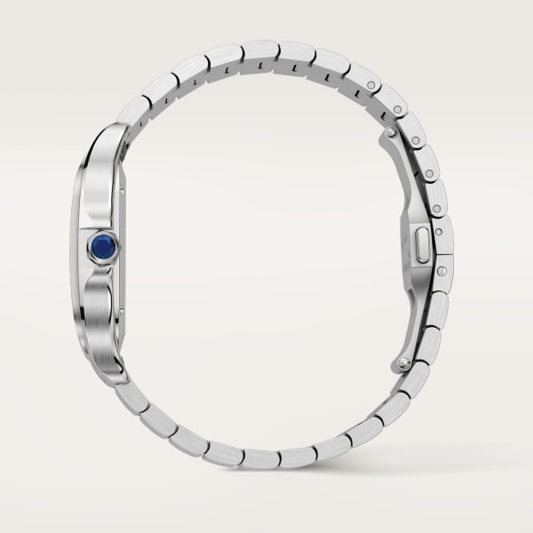Santos de Cartier watch Large model, automatic movement, steel, interchangeable metal and leather bracelets