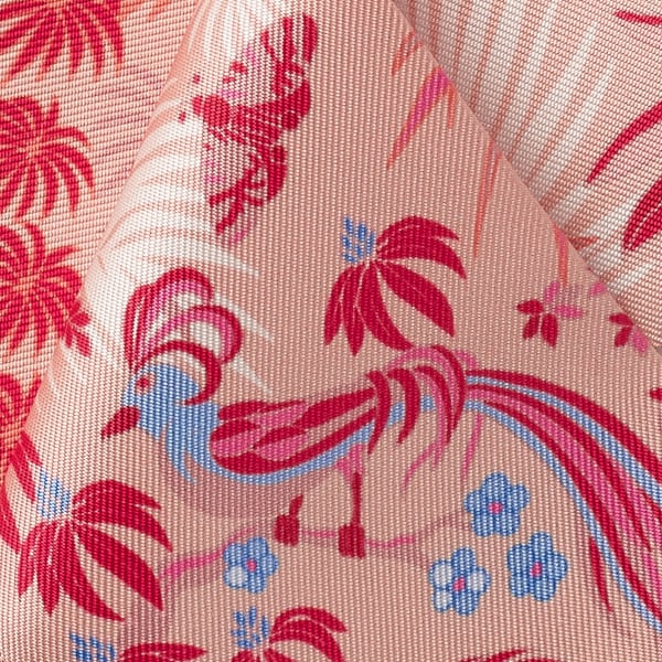 Fauna and flora headband Pink silk twill