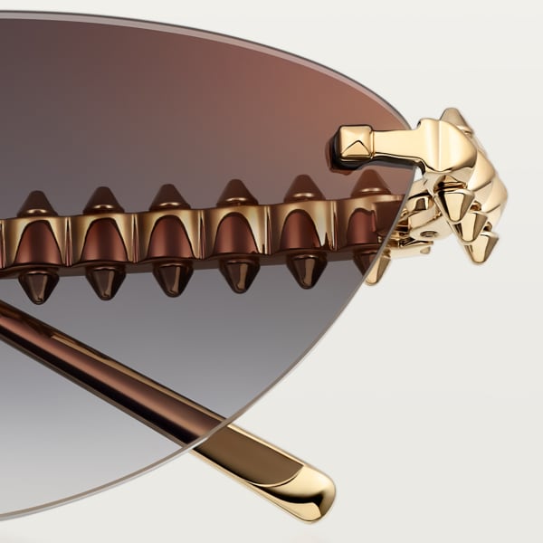 Clash de Cartier Sunglasses Smooth golden-finish metal, grey lenses