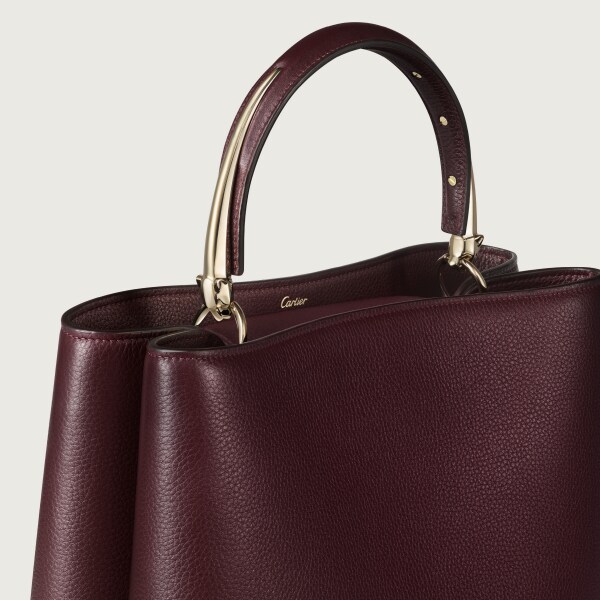 Medium model handle bag, Panthère Double Grape grained calfskin
