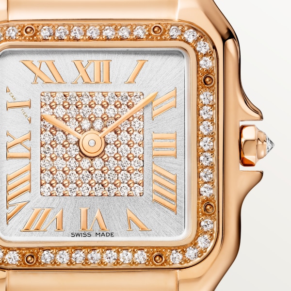 Panthère de Cartier watch Medium model, quartz, rose gold, diamonds