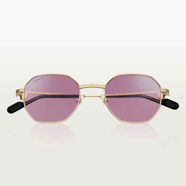 Première de Cartier sunglasses Smooth golden-finish metal, burgundy photochromic lenses