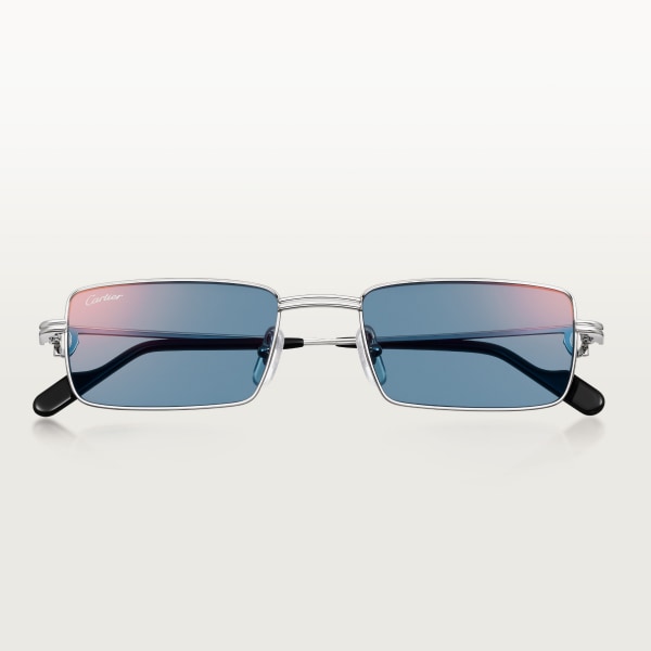Panthère de Cartier, Sunglasses Smooth platinum-finish metal, light blue lenses