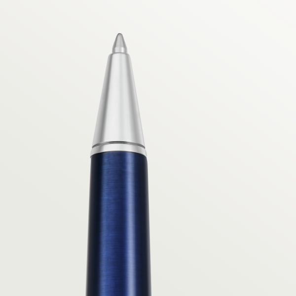 Santos de Cartier pen Large model, engraved metal, translucent graduated blue lacquer, palladium finish