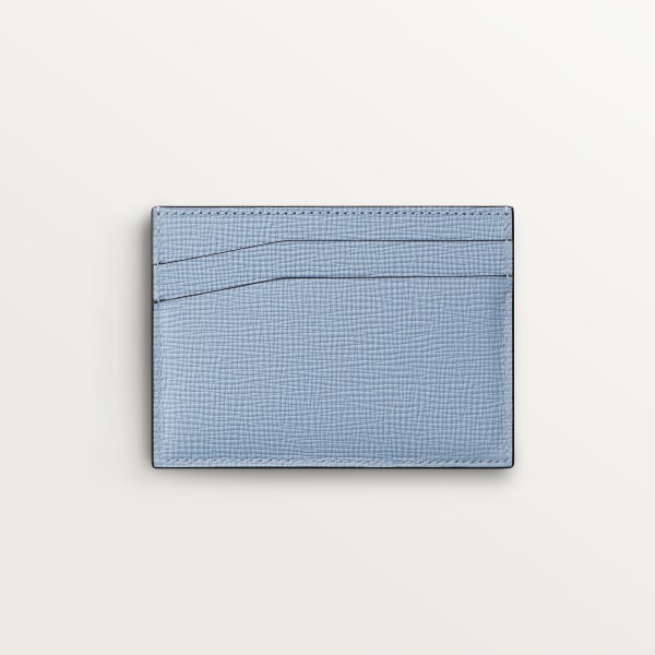 Double card holder, Cartier Losange Deep blue and cloud grey graduated calfskin, palladium and enamel finish
