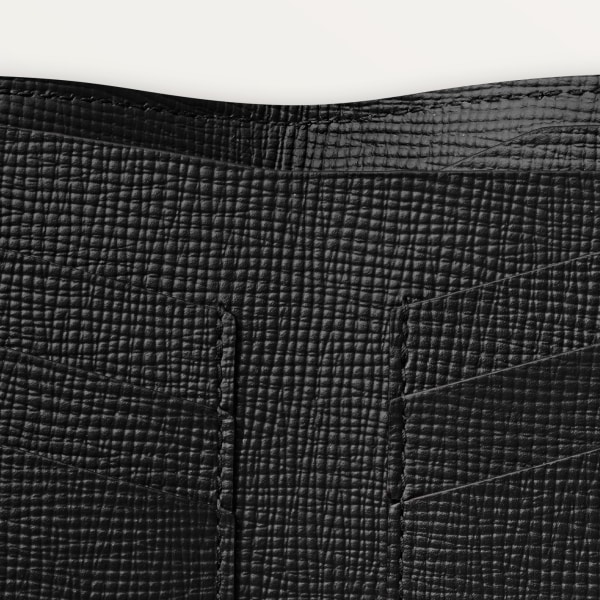 Cartier Losange系列小皮具，卡片夹 黑色粒纹小牛皮，镀钯饰面