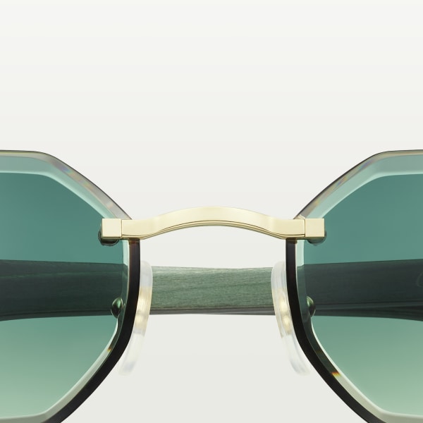 Signature C de Cartier sunglasses Smooth golden-finish metal, green lenses