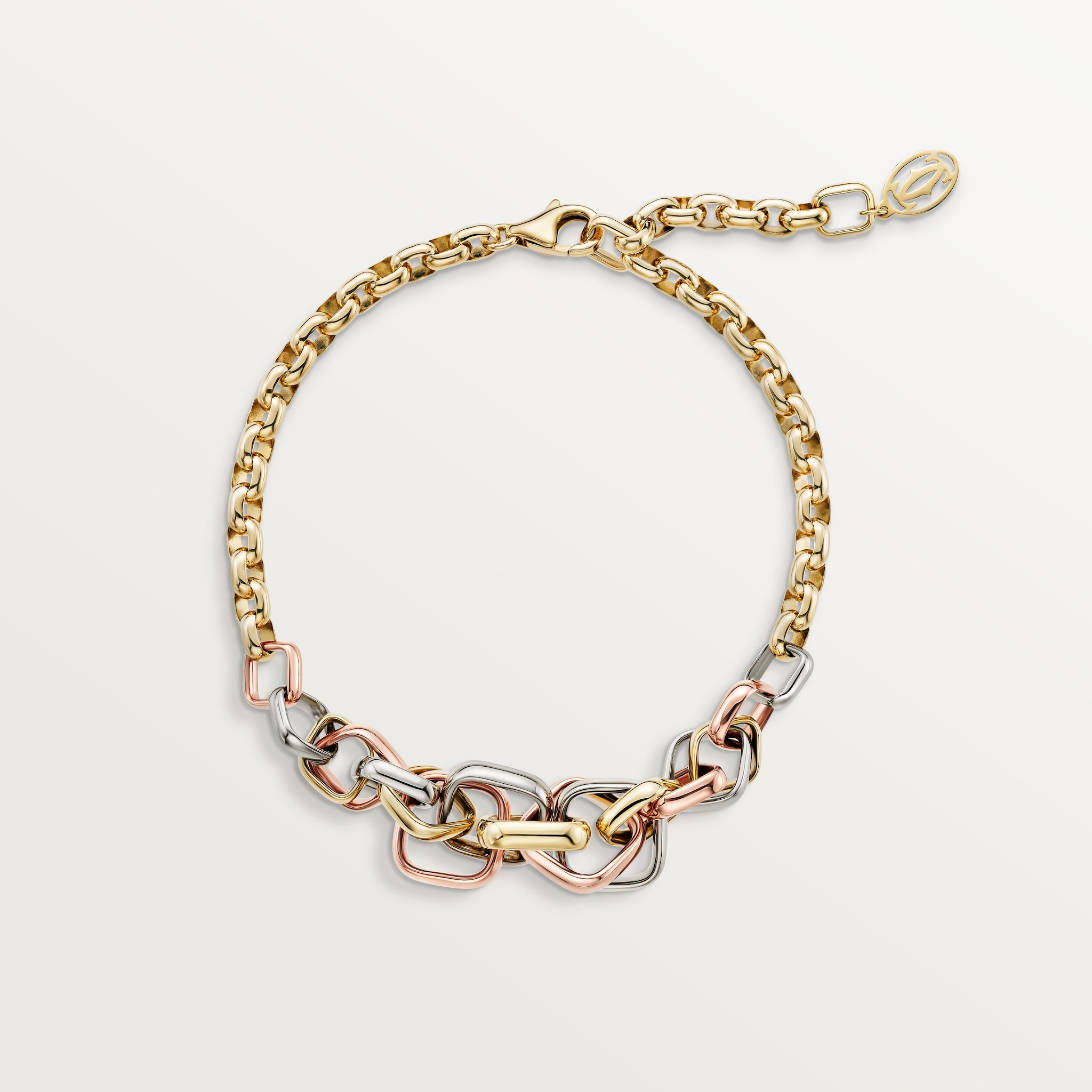Trinity cushion bracelet White gold, yellow gold, rose gold