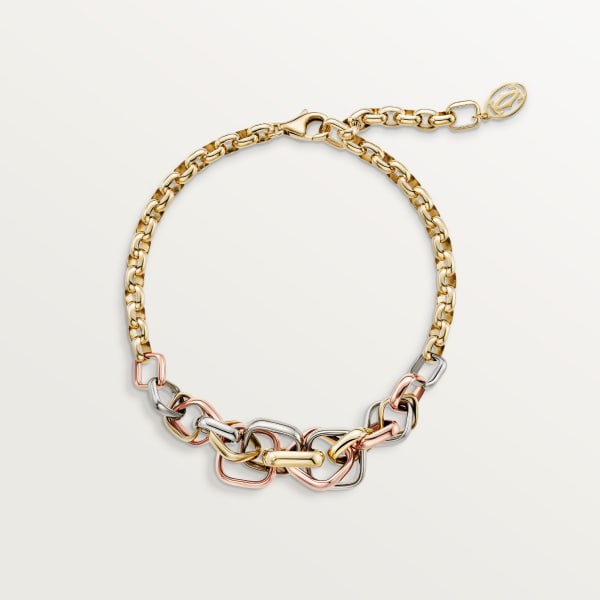 Trinity cushion bracelet  White gold, yellow gold, rose gold