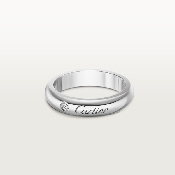 C de Cartier wedding ring, width 4 mm, 1 diamond Platinum, diamond