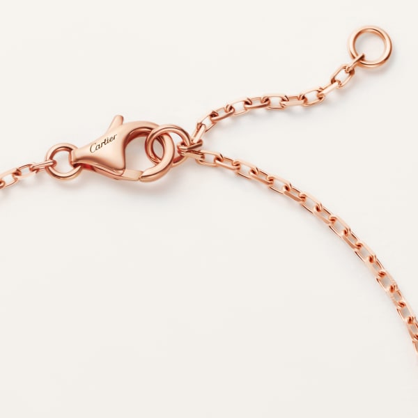 Love bracelet, on chain, paved Rose gold, diamonds