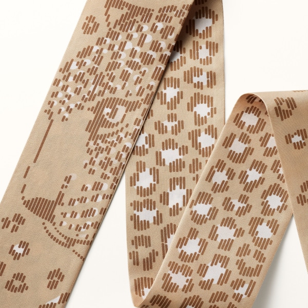 Bandeau, Panthere dots Cord beige silk twill