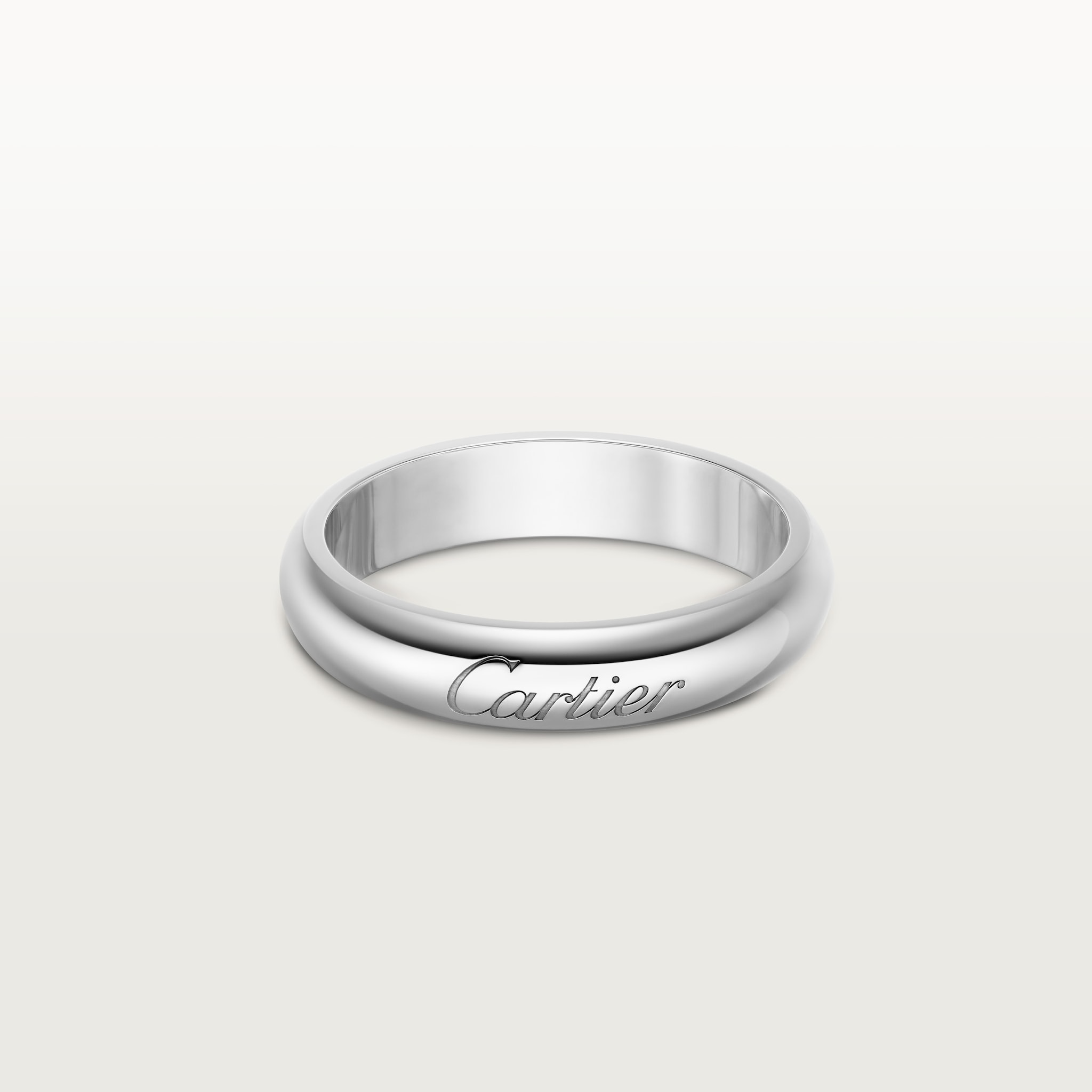 C de Cartier wedding ring, width 4 mmPlatinum