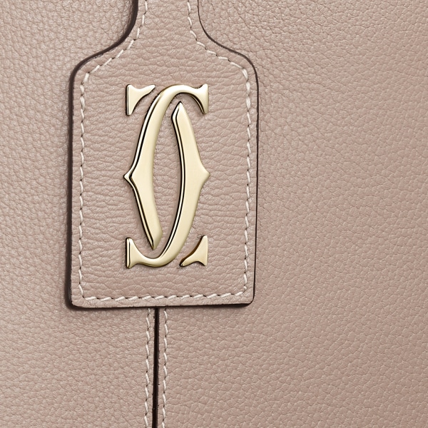 Tote bag, C de Cartier Clay-coloured grained calfskin, golden finish