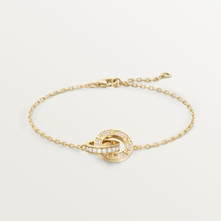 <span class='lovefont'>A </span> bracelet, on chain, paved Yellow gold, diamonds