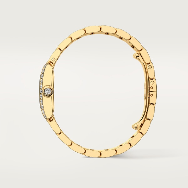 Tank Française watch Small model, quartz movement, yellow gold, diamonds