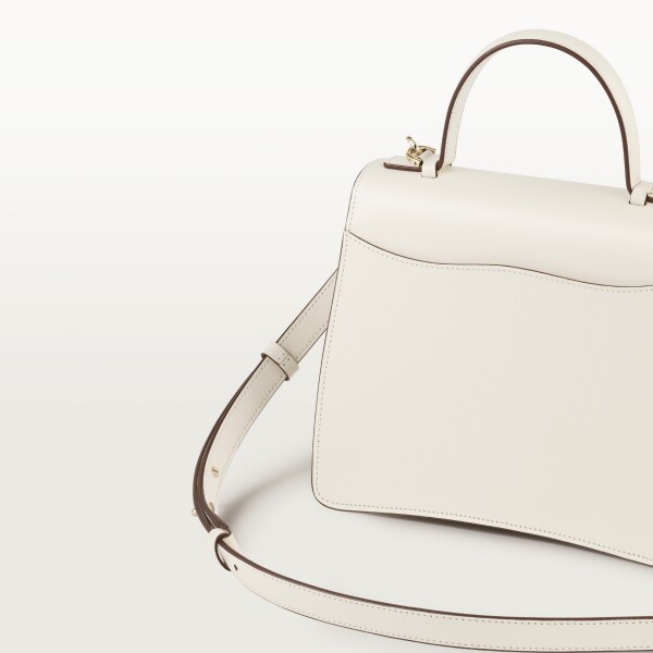 Small bag, Panthère C Salt white calfskin, golden finish