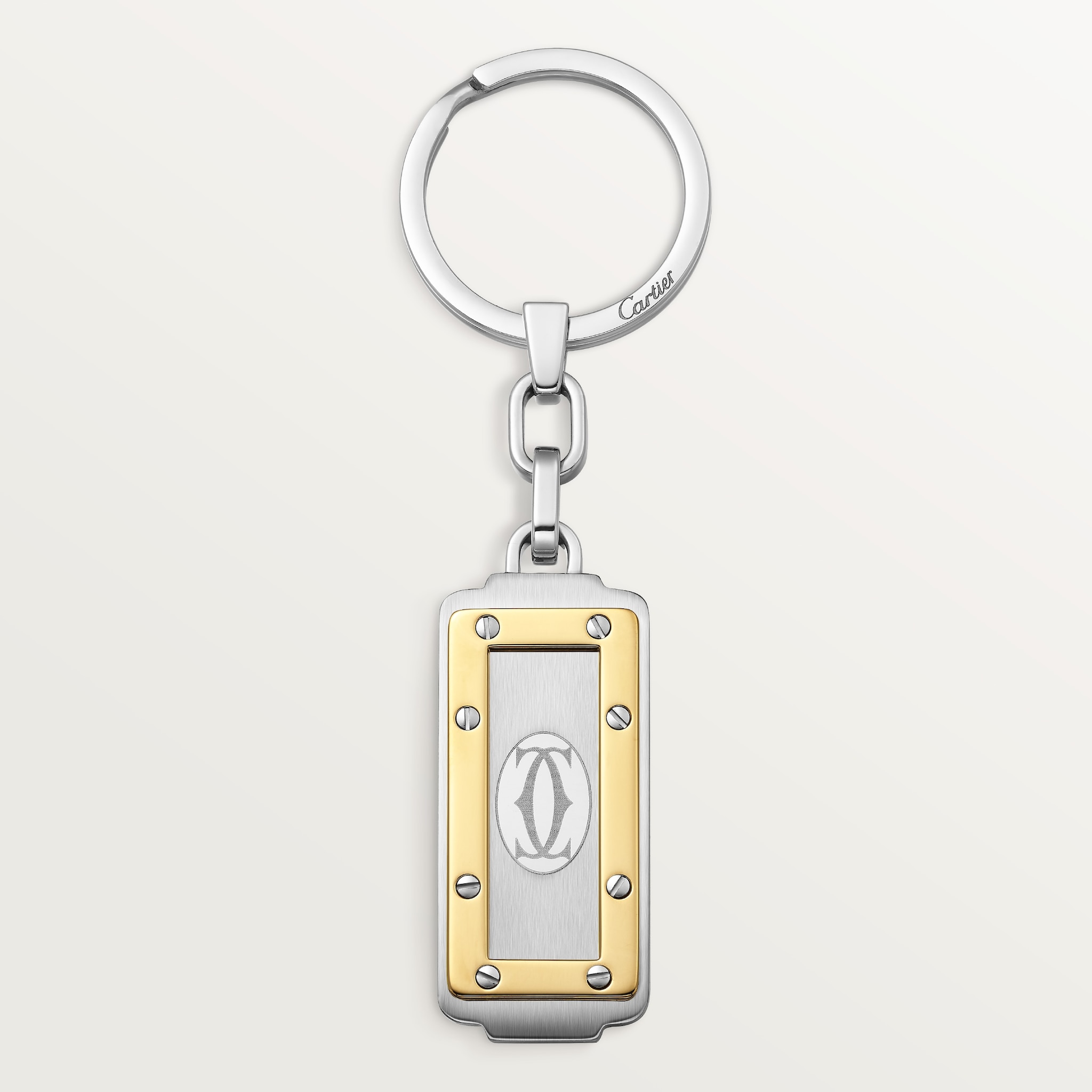 Santos de Cartier keyringStainless steel and gold-finish metal