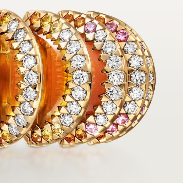 Cartier Libre Polymorph bracelet, chalcedony Rose gold, chalcedonies, moonstones, citrines, opals, quartz, spessartite garnets, sapphires, diamonds. 