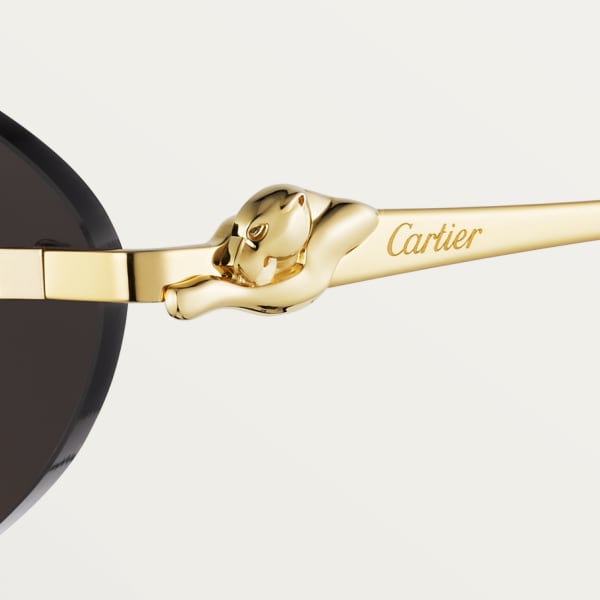 Panthère de Cartier, Sunglasses Smooth golden-finish metal, grey lenses