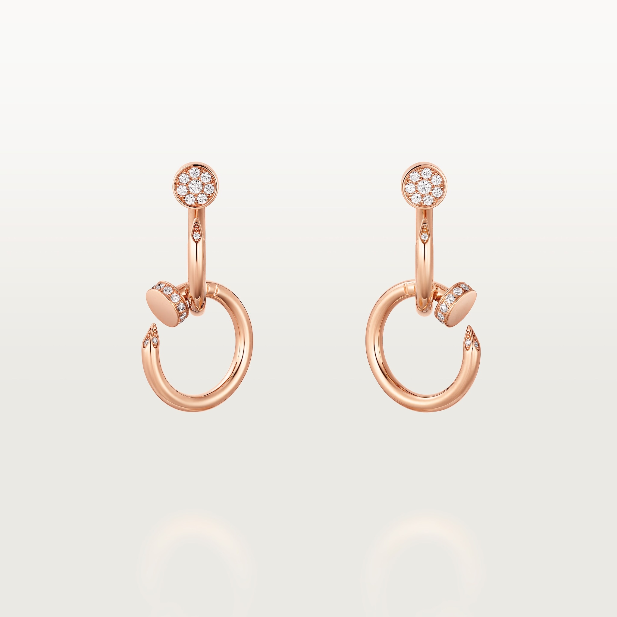 Juste un Clou earrings , double, diamondsRose gold, diamonds