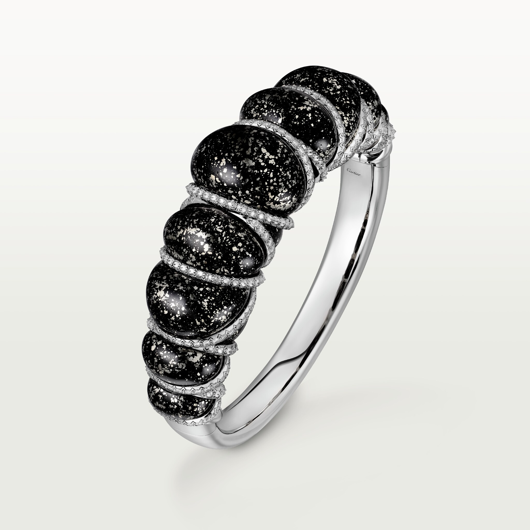 Tressage BraceletPlatinum , obsidians