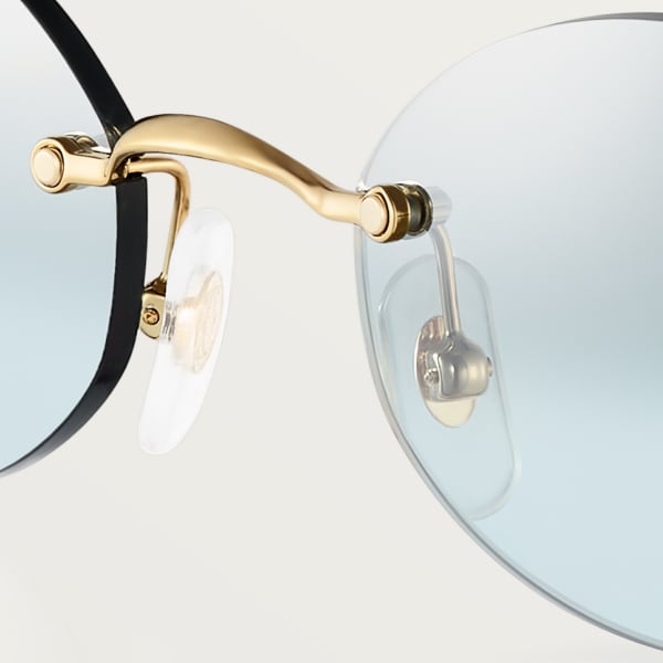 C de Cartier Sunglasses Smooth golden-finish metal, light blue lenses