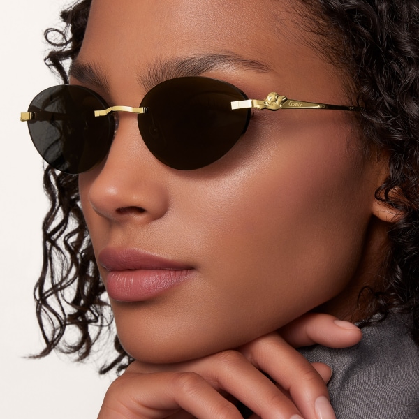 Panthère de Cartier, Sunglasses Smooth golden-finish metal, grey lenses