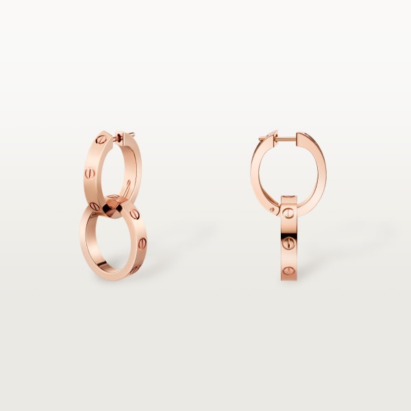 Love earrings, transformable Rose gold