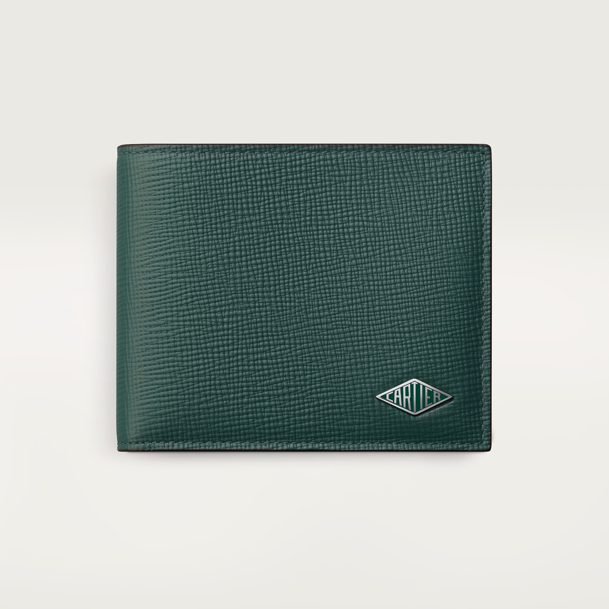 Cartier Losange Small Leather Goods, Card holderPine green grained calfskin, palladium finish and pine green enamel