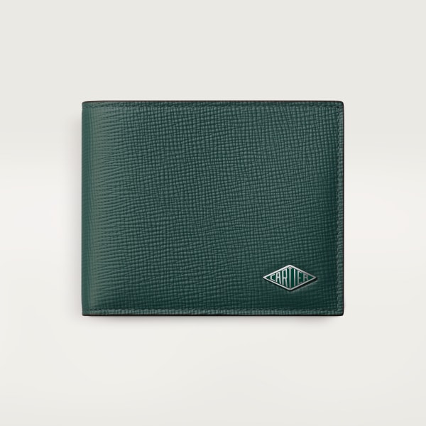 Cartier Losange Small Leather Goods, Card holder Pine green grained calfskin, palladium finish and pine green enamel