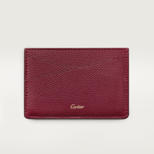 Panthère de Cartier Small Leather Goods, Card holder Burgundy calfskin, golden finish
