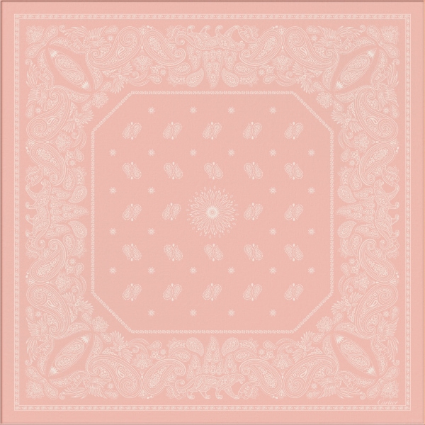 Double C Paisley 90 scarf Pink silk twill