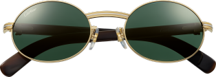 Première de Cartier眼镜 - 太阳眼镜 抛光镀铂饰面金属，白色牛角，灰色镜片