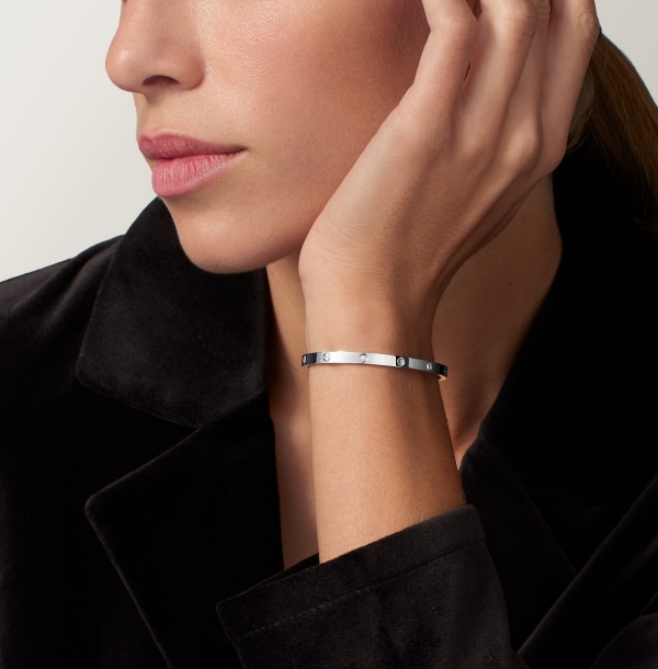 Love bracelet, small model, 6 diamonds White gold, diamonds