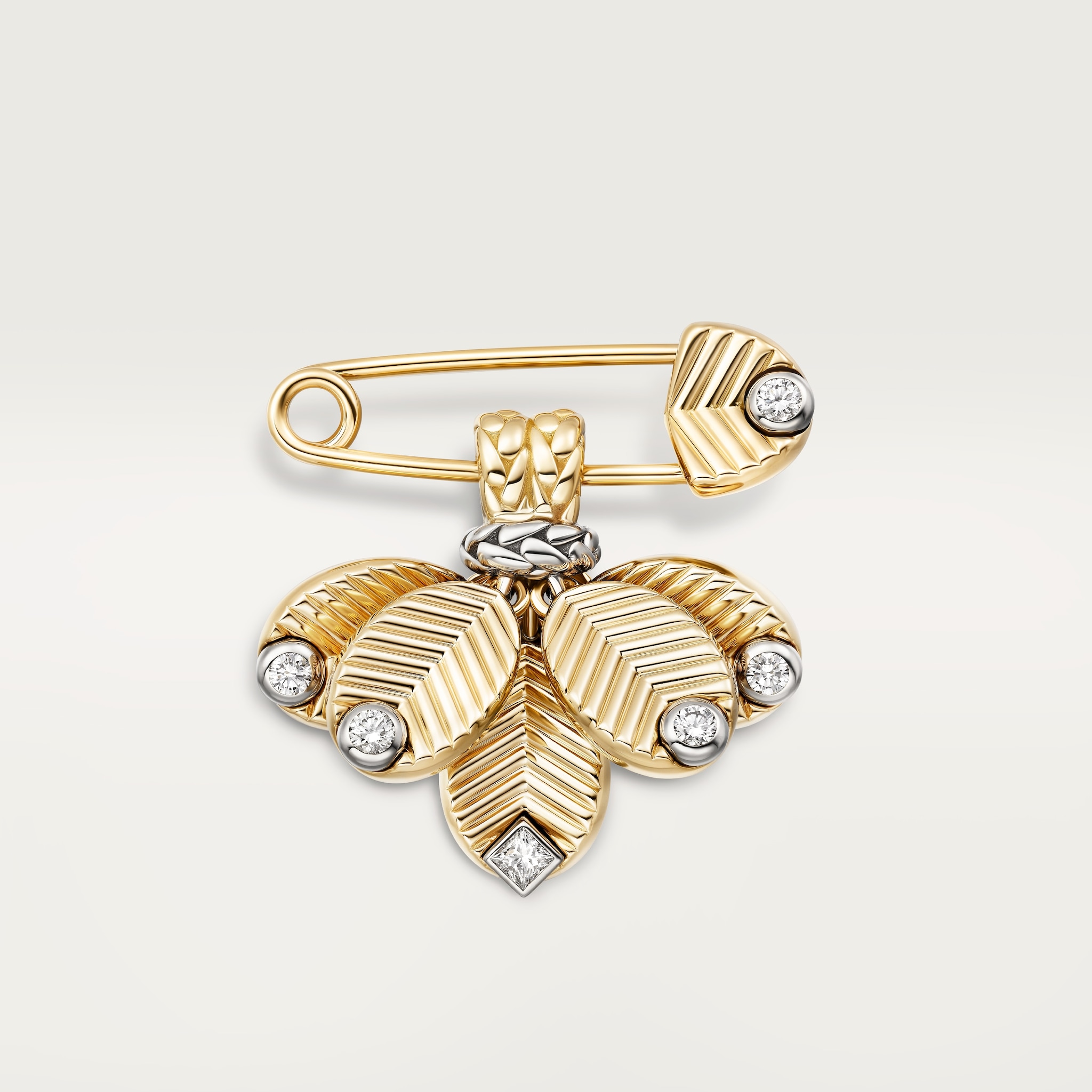 Grain de Café broochYellow gold, white gold, diamonds