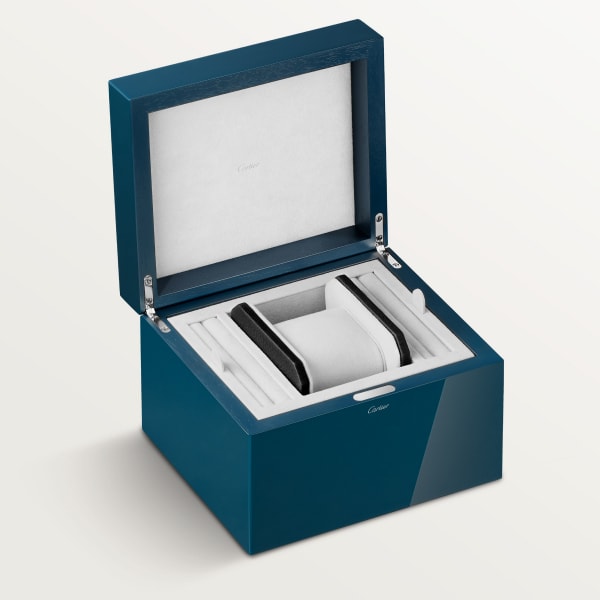 Santos de Cartier one watch and cufflink box Lacquered wood