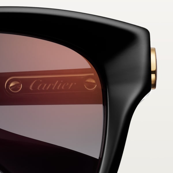 C de Cartier, Sunglasses Black acetate, grey lenses
