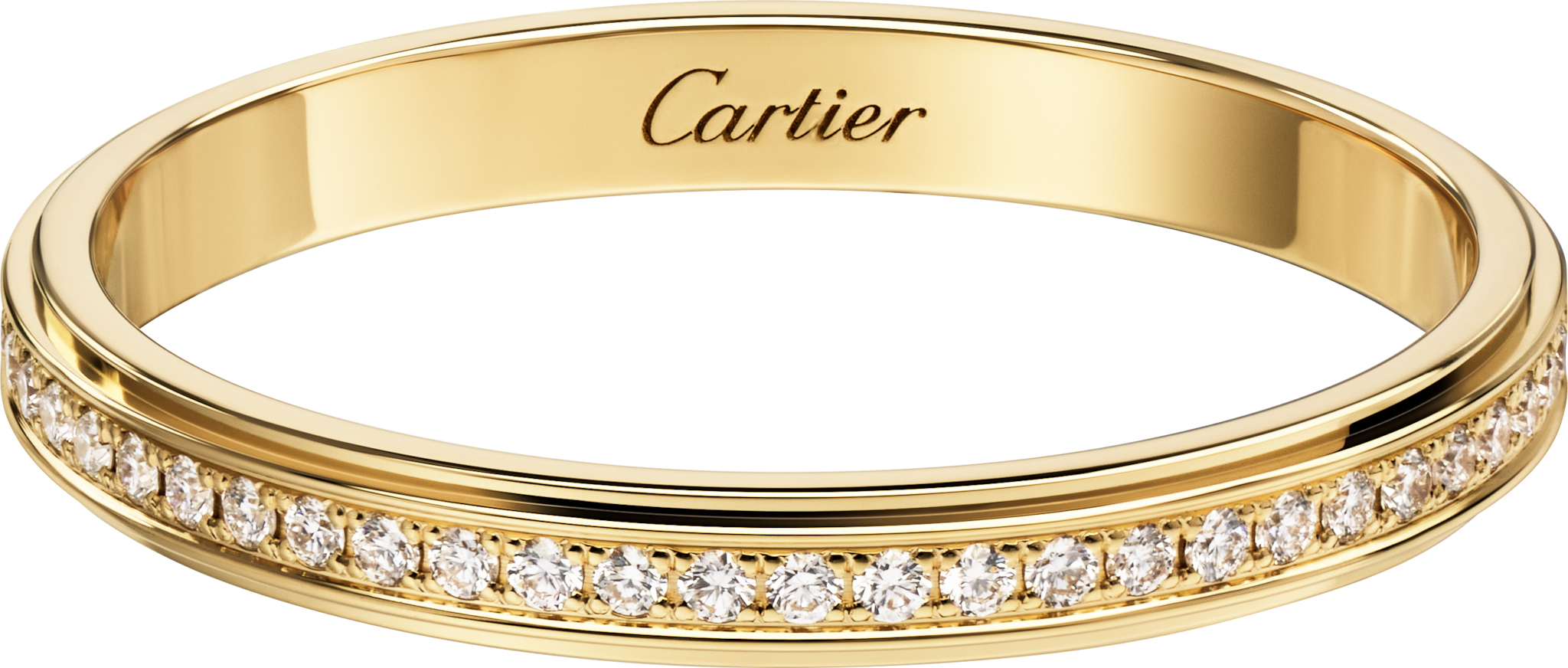 Cartier d'Amour wedding ring, 2.3 mm width, pavedYellow gold, diamonds