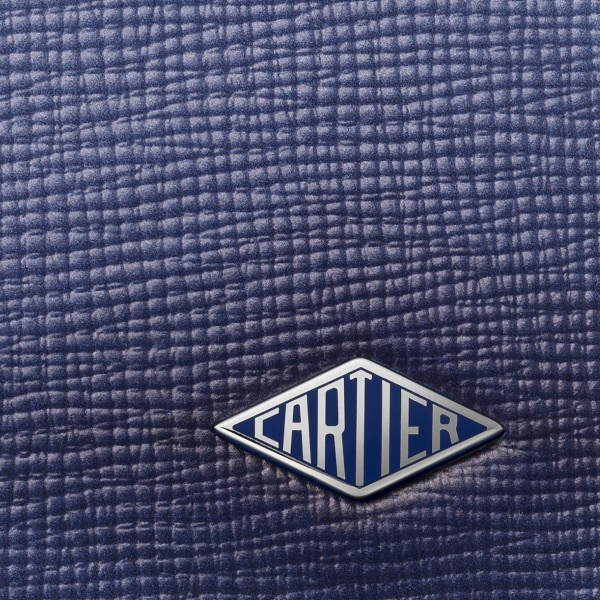 4 credit card holder, Cartier Losange Deep blue and cloud grey graduated calfskin, palladium and enamel finish
