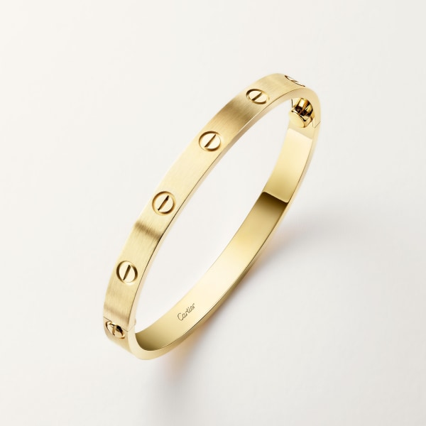 Love bracelet, classic model, brushed  Yellow gold, brushed finish