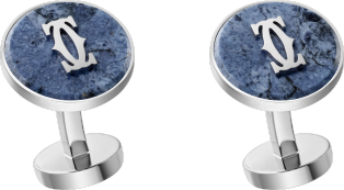 Double C de Cartier cufflinks in dumortierite Sterling silver, dumortierite, palladium finish