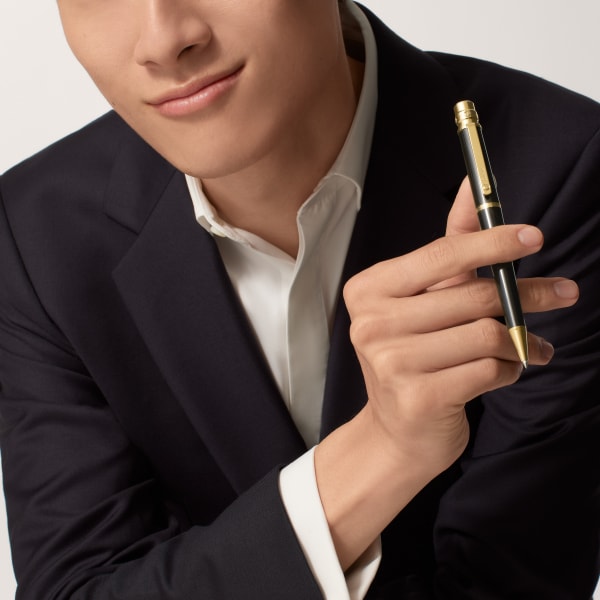 Santos de Cartier ballpoint pen Large model, composite, gold finish