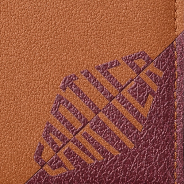 4 credit card holder, Cartier Losange Shadow Caramel-coloured and burgundy calfskin