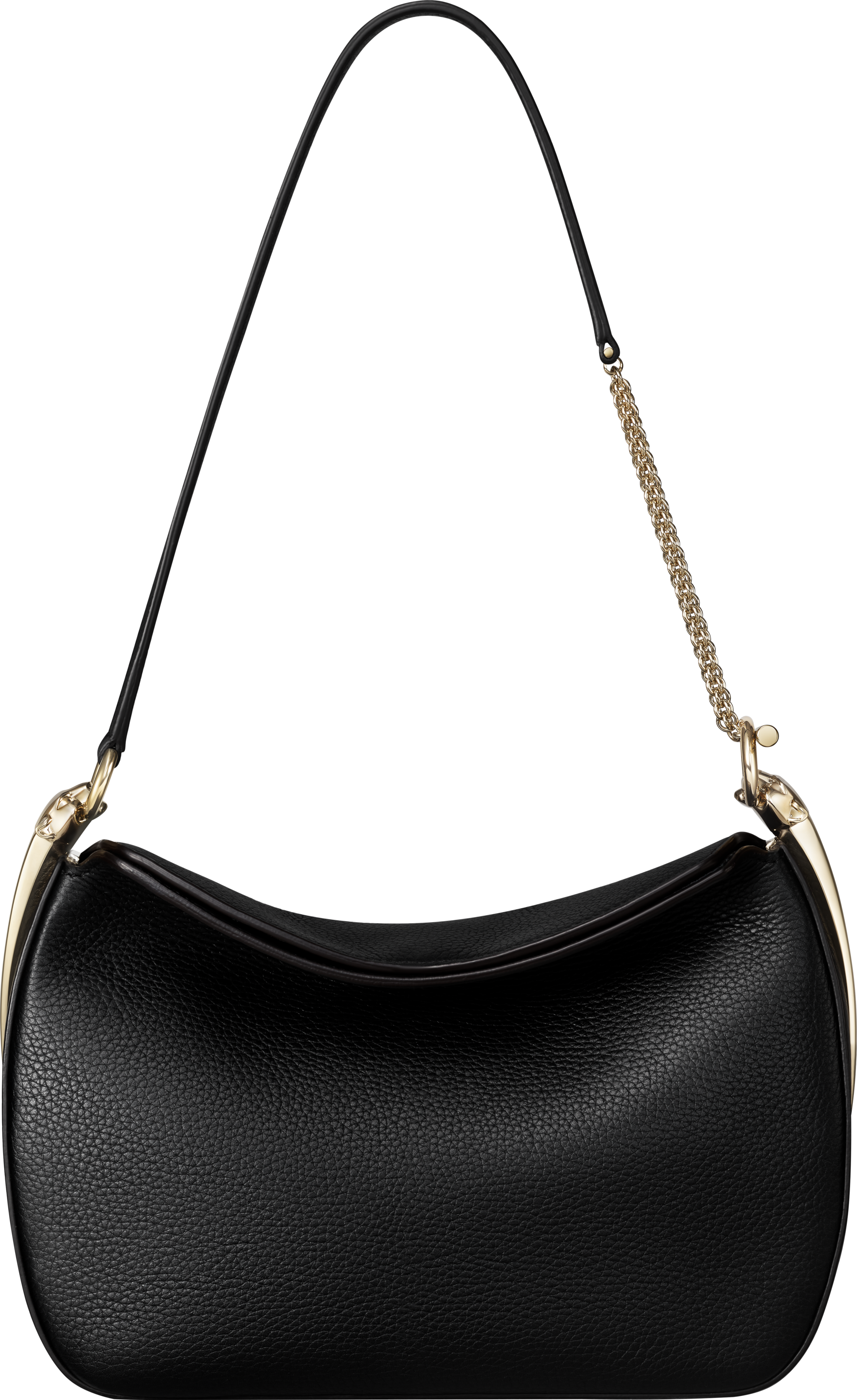 Mini model hobo bag, Panthère DoubleGrained black calfskin