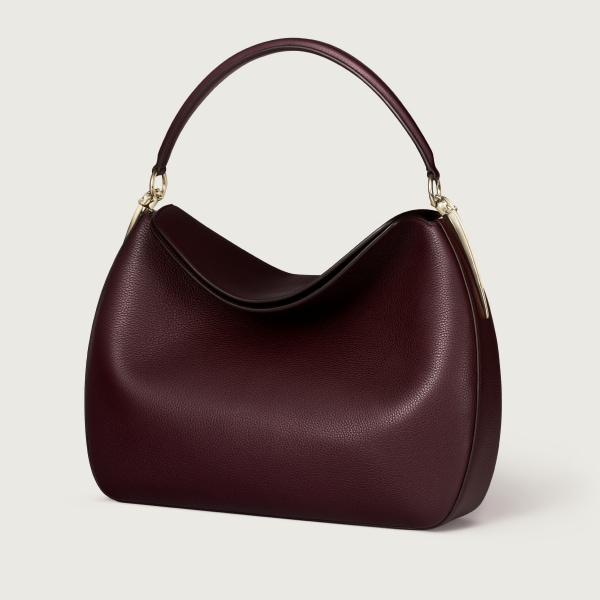 Medium model hobo bag, Panthère Double Grape grained calfskin