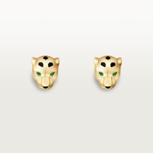 Panthère de Cartier earrings Yellow gold, lacquer, tsavorite garnets, onyx