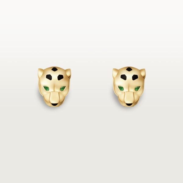 Panthère de Cartier earrings Yellow gold, lacquer, tsavorite garnets, onyx